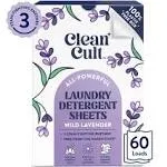 CLEAN CULT LAUNDRY DETERGENT SHEETS   Wild Lavender Scent &#034;trial size qty&#034;  ***