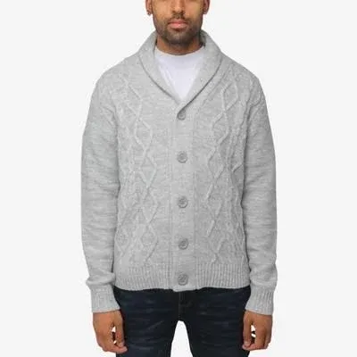 Xray Jeans Mens Small Cardigan Sweater Charcoal Gray Button Front