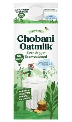 Chobani Oatmilk Zero Sugar Unsweetened