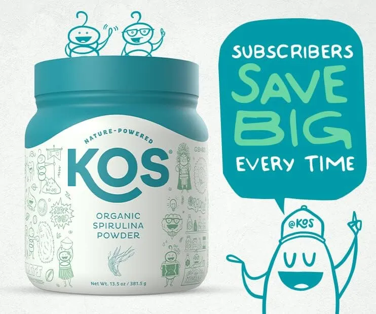 Kos 13.5 oz Organic Spirulina Powder