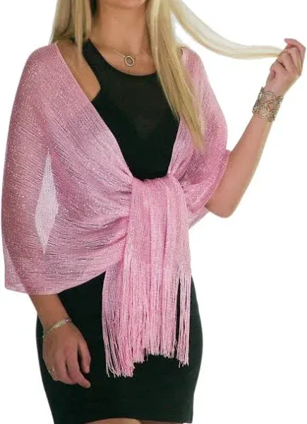 ShineGlitz Shawls and Wraps for Evening Dresses Womens Metallic