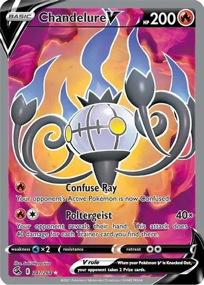 Pokemon TCG - Chandelure V Full Art Ultra Rare - 247/264 - Fusion Strike