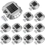 VOLISUN 12-Pack Solar Deck Lights Driveway Dock Lights