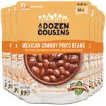 A Dozen Cousins Seasoned Pinto Beans, Vegan and Non-GMO Meals Ready to Eat Made with Avocado Oil (Mexican Pinto Beans, 8-Pack)