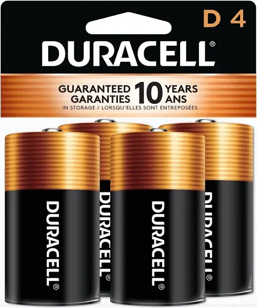 Duracell (D-CTx4) Coppertop D Alkaline Batteries - Set of 4