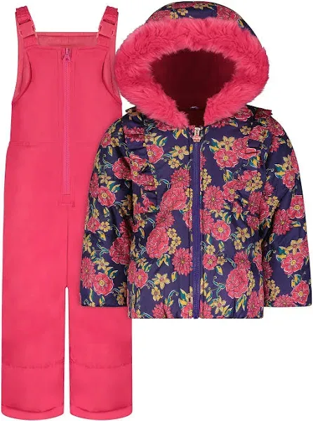 London Fog Girls' Snowsuit with Snowbib and Puffer Jacket