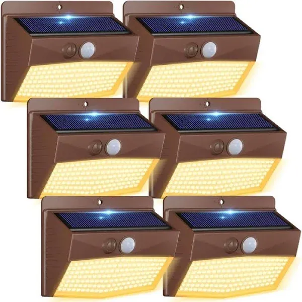 6 Packs Solar Outdoor Lights Motion Sensor, Solar Security Lights Waterproof wit