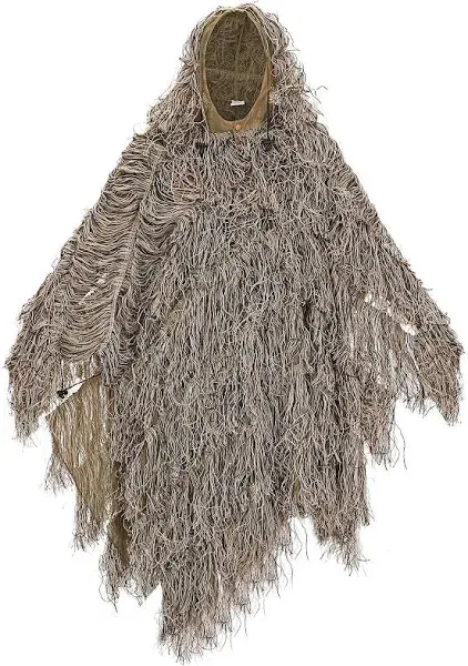  Ghillie Suit Poncho for Hunting Bird Watch Gilly Camouflage One Size Desert