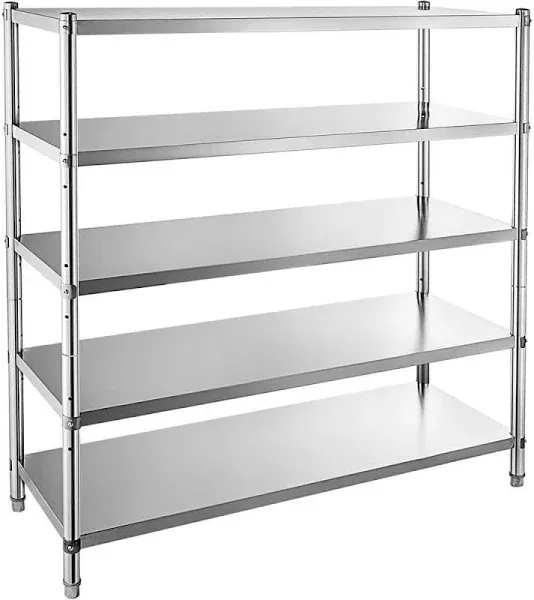 VEVOR Stainless Steel Shelving Heavy Duty Kitchen Shelf 4/5Tier Solid/Perforat<wbr/>ed