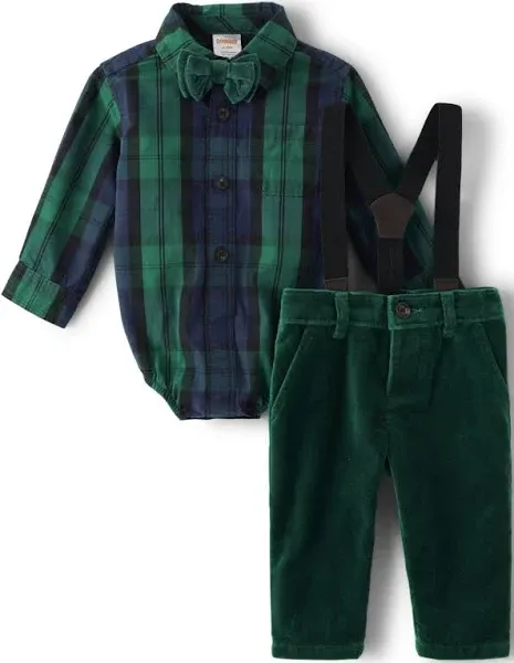 Gymboree baby-boys 3-piece Special Occasion Top and Pant Suspender Set