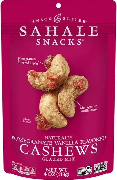 Sahale Snacks Cashews Glazed Mix Pomegranate Vanilla Flavored