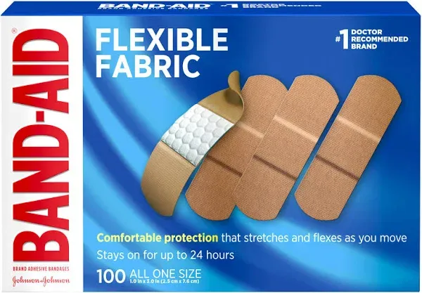 Band-Aid Brand Flexible Fabric Adhesive Bandages - 100 count