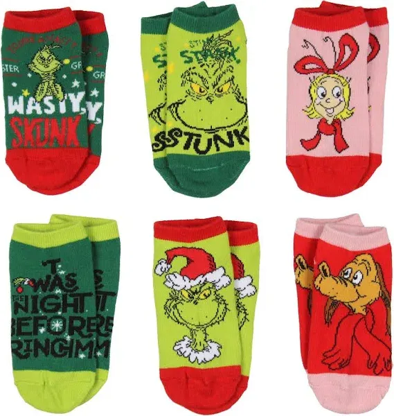 Dr. Seuss The Grinch Cindy Lou Who Max Grinch Low Cut Ankle Socks