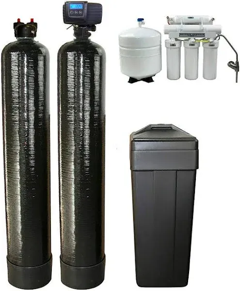 Fleck 5600SXT Metered Softener UpFlow 1.0 Cubic Ft Carbon Filter Reverse Osmosis