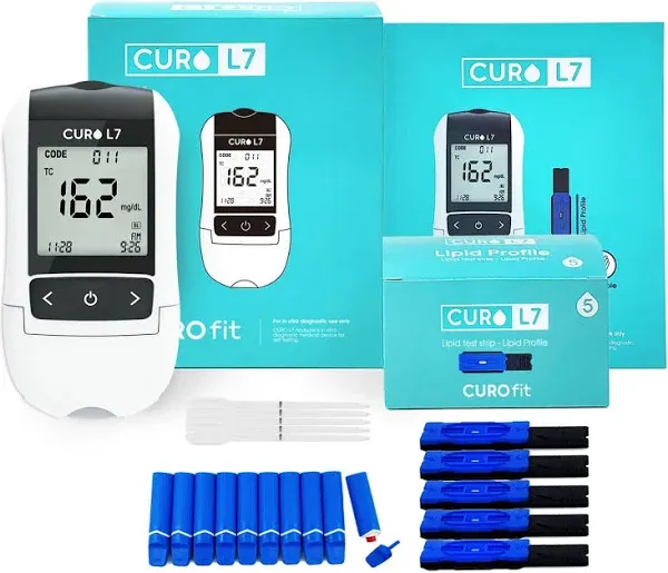 CURO L7 Professional Grade Blood Cholesterol Test Kit