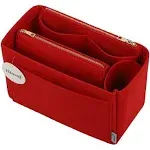 Purse Organizer Insert, Handbag Organizer, Bag in Bag Organizer, Perfect for Speedy Neverfull and more, 5 Sizes (Slender Large, Red)