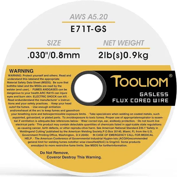 TOOLIOM E71T-GS .030" Diameter 2-Pound Spool Flux Core Self-Shielded Carbon Steel MIG Welding Wire