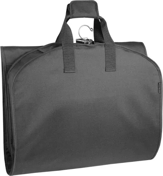 WallyBags 60" Premium Tri-Fold Travel Garment Bag with Pocket - Black