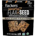 Flackers Toasted Seed Crisps, Black Sesame Seed and Black Pepper, 4.5 Ounces