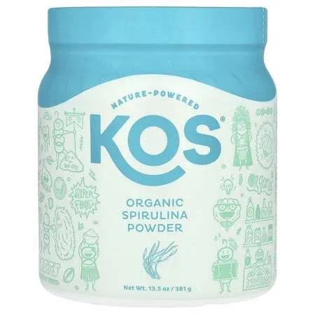 KOS Organic Spirulina Powder, 13.5 oz (381.5 g) Brand New Sealed Exp 05/22/2025