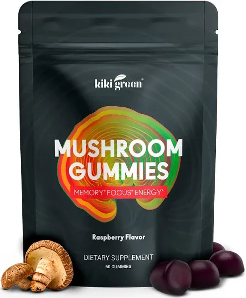 Gummies with Lion&#039;s Mane &amp; 9 Adaptogen Mushrooms Blend - Chaga Red Reishi Cor...