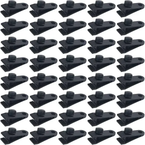 40PCS Tarp Clips Heavy Duty Lock Grip,Tent Clip,Tarp Clamp,Tarp Clip Heavy Duty Clips,Locking Thumb Screw Clip,Tarp Hold Down Clips,Screw in Ground Tie Downs,Awning Tarp Clamps for Canopy Outdoor