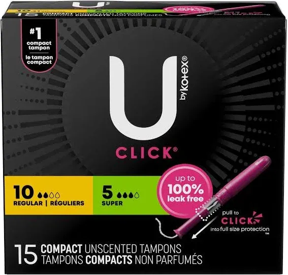 U By Kotex Click Compact Unscented Tampons