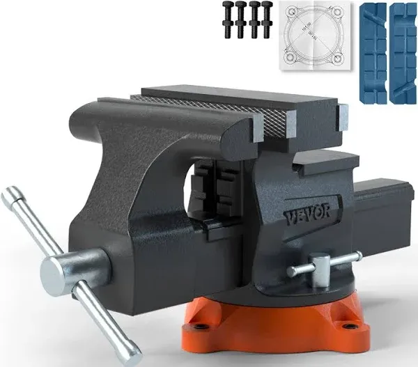 VEVOR Bench Vise 360 Swivel Locking Base Ductile Iron