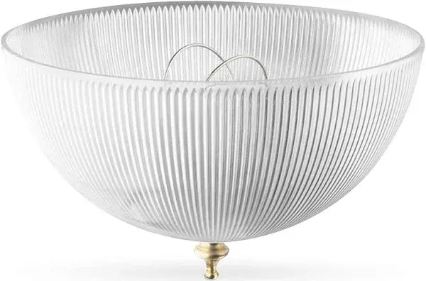 OHLECTRIC Acrylic Prismatic Dome Clip-On Lamp Shade – 4x8 inch Decorative Light Bulb Cover with Brass-Plated Finial, Suitable for A-Shape Bulbs, Ideal for Home & Office Lighting