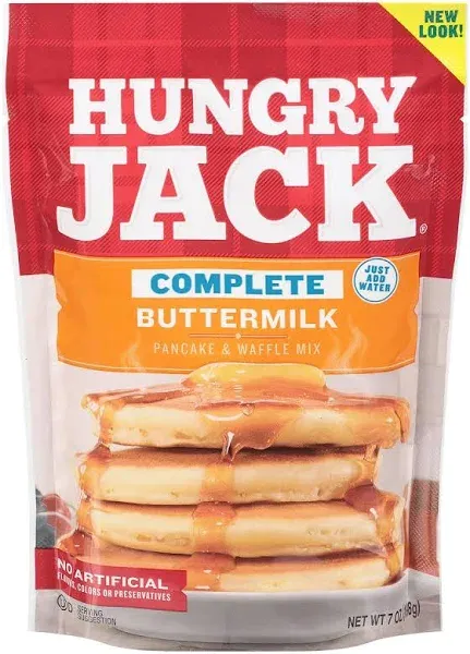 Hungry Jack Complete Pancake &amp; Waffle Mix, Buttermilk, 7 oz - Palatize Pack of 2