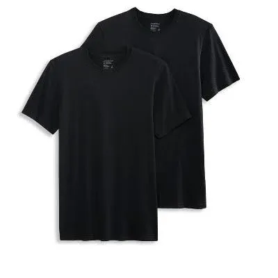 Jockey Crew-Neck T-Shirts 100% Cotton Staycool + Technology XL 46-48 Black 2 PK