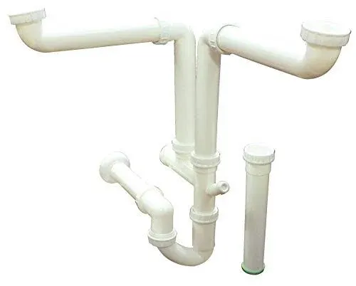 Transolid White Kitchen Sink Drain Kit TSDIK