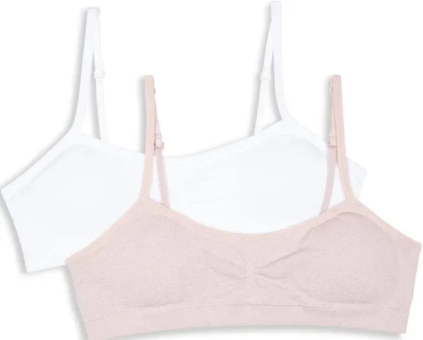 Hanes Girls' 2-Pack Seamless Ruched Foam Bras