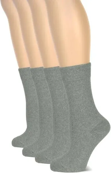 Casual Women's Cotton Dress Crew Socks, 4 Pairs