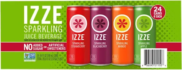 Sparkling Juice, 4 Flavor Variety Pack, 8.4 Fl Oz (24 Count)