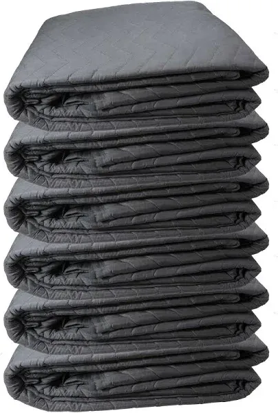 US Cargo Control 80"x72" Large Sound Dampening Blanket with Grommets, Machine Washable, 9 Pounds Each, 6-Pack