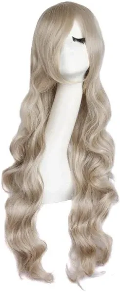 MapofBeauty 32" 80cm Long Hair Spiral Curly Cosplay Costume Wig (Ash Brown)