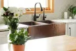 Sinkology Adams Copper 33" Double Bowl Farmhouse Apron Front Undermount Kitchen Sink