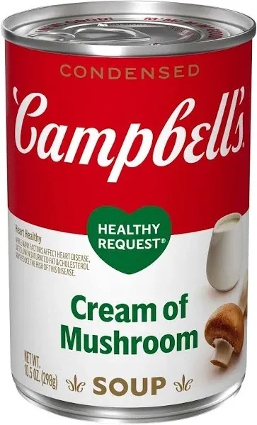 Campbell's Condensed Heart Healthy Cream of Mushroom Soup, 10.5 oz Can (12 Pack)