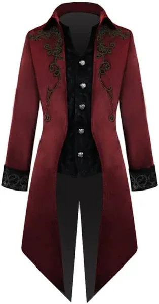 Men's Medieval Frock Tailcoat Steampunk Trench Coat Luxury Victorian Costume