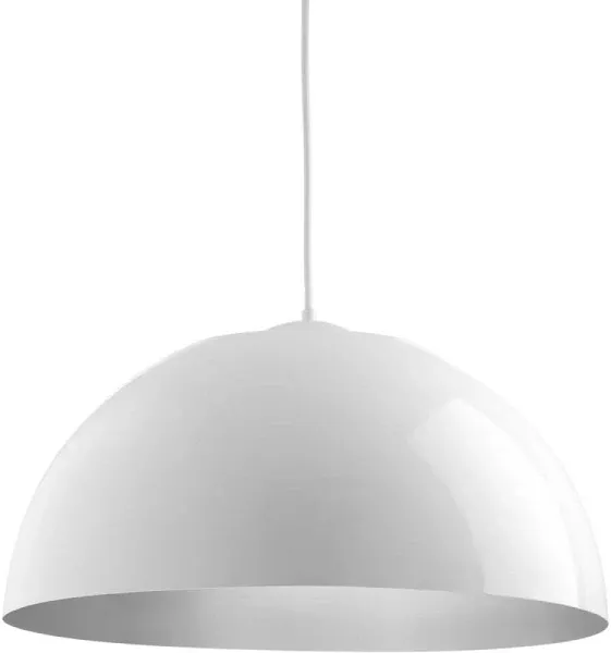 Progress Lighting Dome 16in. 29-Watt White LED Modern Cord Hung Kitchen Pendant