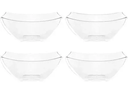 Plasticpro Disposable Square Serving Bowls, Party Snack or Salad Bowl