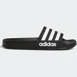 Adidas Youth Adilette Shower Sandal - Black-White, 5