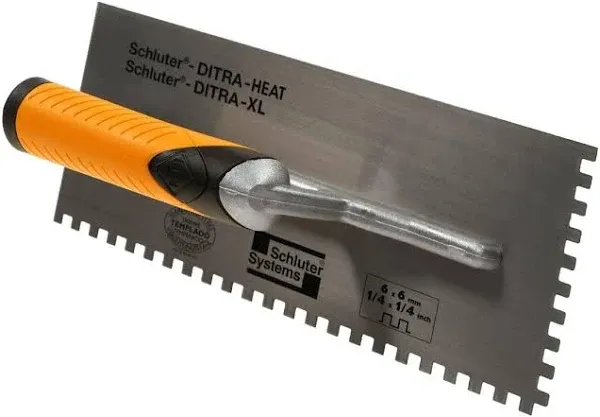 Schluter Systems DITRA-HEAT-XL 1/4" X 1/4" Square Notch Trowel - TRLDHXL