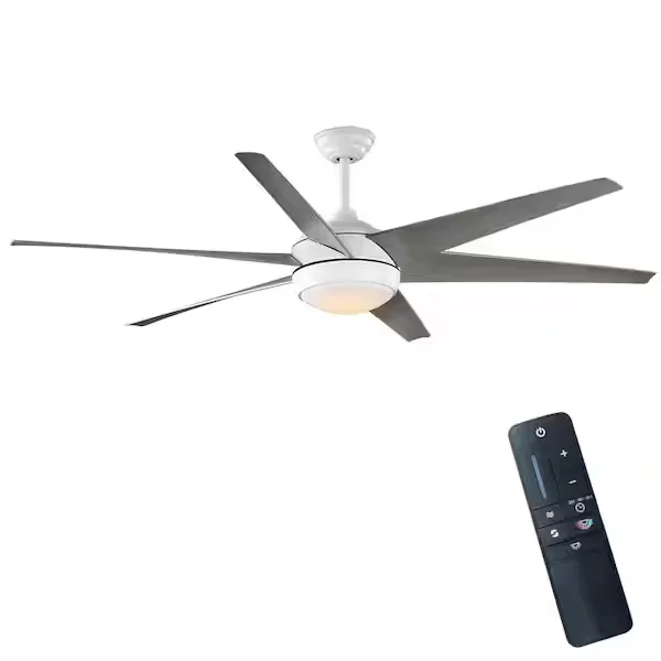 Home Decorators Collection Windward 68 in. White Color Changing Integrated LED Matte White Ceiling Fan with Light Kit, DC Motor and Remote 68002