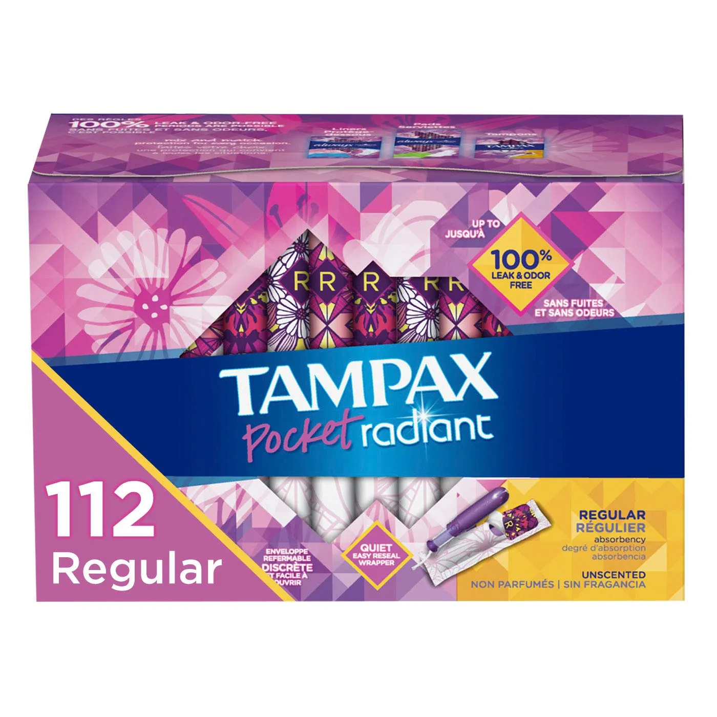 Tampax Pocket Radiant Compact Plastic Tampons