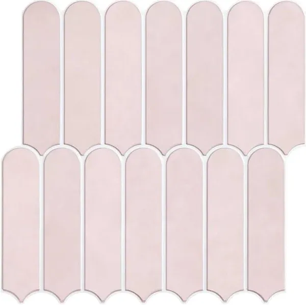 Commomy Matte Pink Peel and Stick Tile Backsplash - 10 Sheets of 11.8" x 11.8" - 3D Peel and Stick Wall Tile for Kitchen and Bathroom PVC Wall Tiles Interior Renters,RV,Bedroom,Living Room