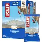 Clif Bar - Chocolate Chip - Made with Organic Oats - 10g Protein - Non-GMO - Plant Based - Energy Bars - 2.4 oz. (15 Pack)