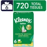 Kleenex Soothing Lotion Facial Tissues 6 Boxes - 120 Count