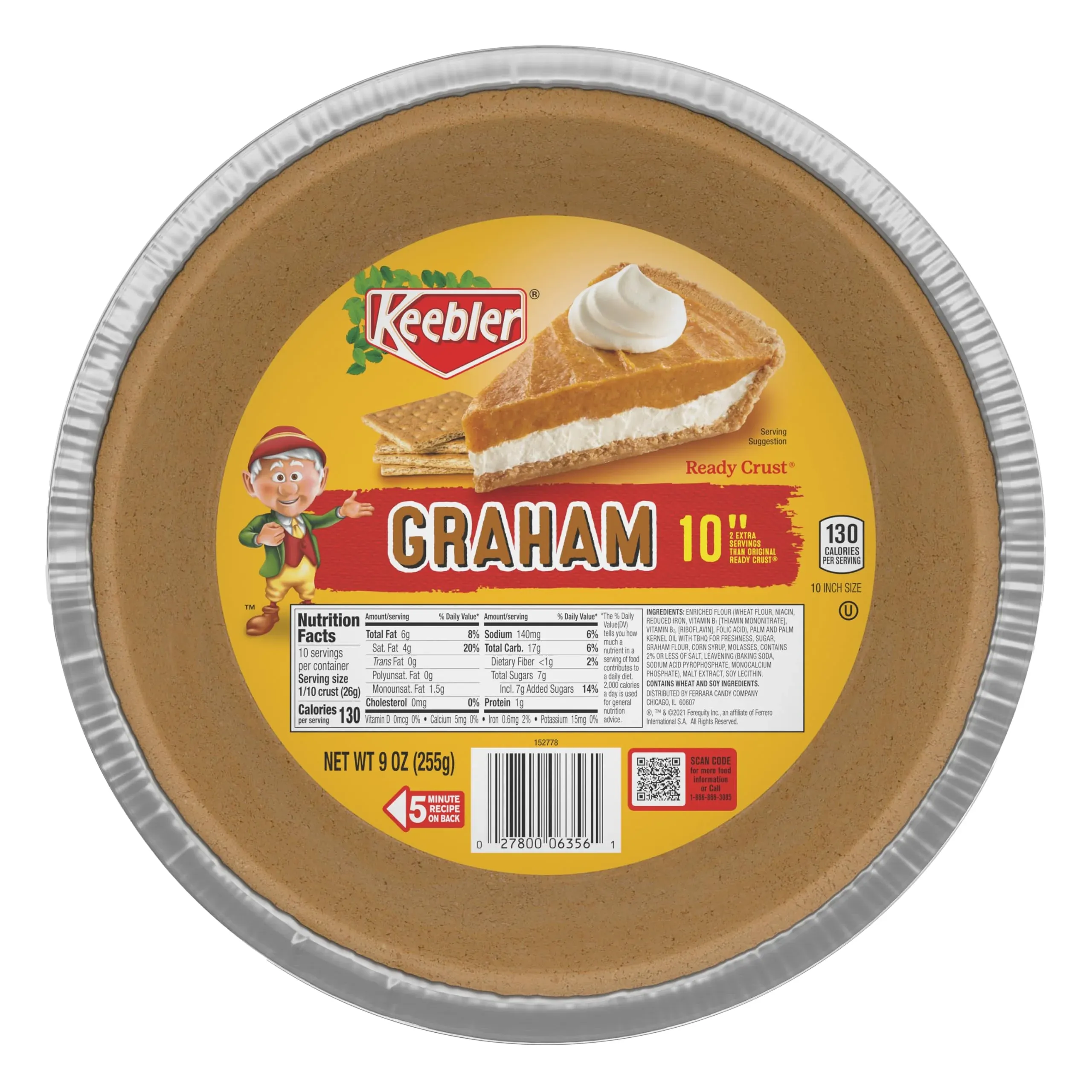 Keebler Ready Crust 10-Inch Graham Cracker Pie Crust 9 oz